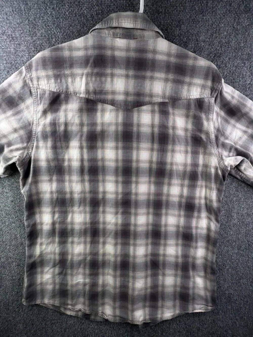 The North Face Button Up Shirt Mens Large Long Sleeve Gray Plaid Fade Cotton